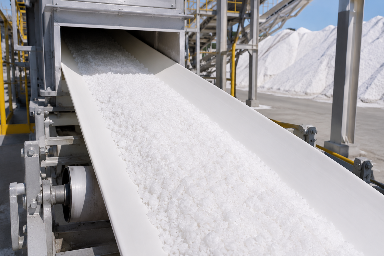 Salt production plant conveyor