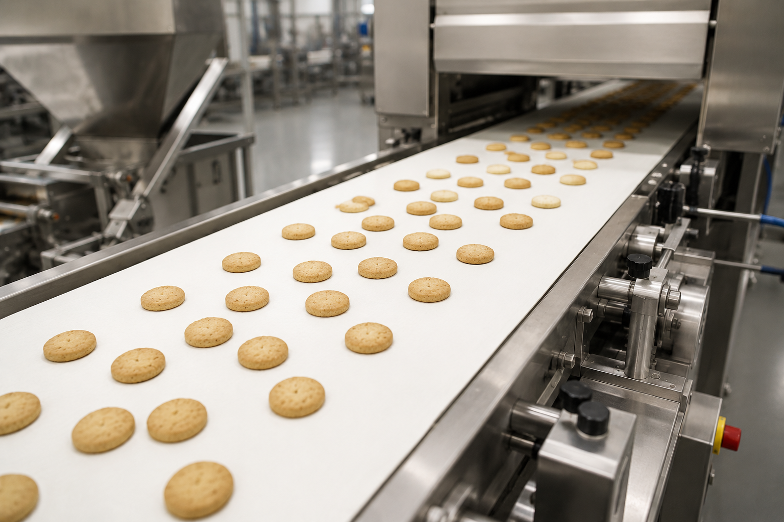 Food processing factory conveyor